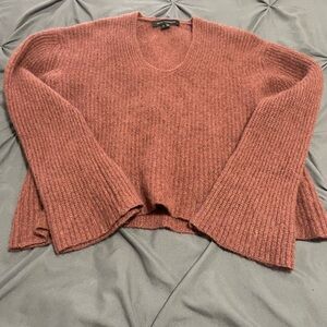Skull Cashmere Cozy Ribbed Knit Sweater in Rust EUC